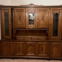 Parete Attrezzata Classica in Legno Massello