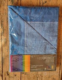 Completo letto in puro cotone naturale a 1 piazza,