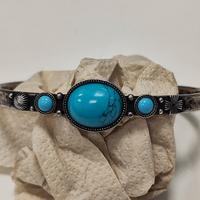 bracciale rigido in argento con turchese