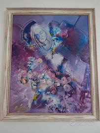 Quadro olio su Tela 90x110cm.Firmato FLW