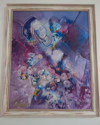 Quadro olio su Tela 90x110cm.Firmato FLW
