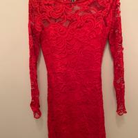 Vestito in pizzo rosso H&M