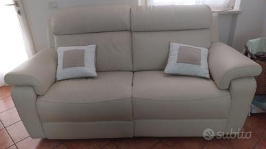 Divano 3 posti in vera pelle beige