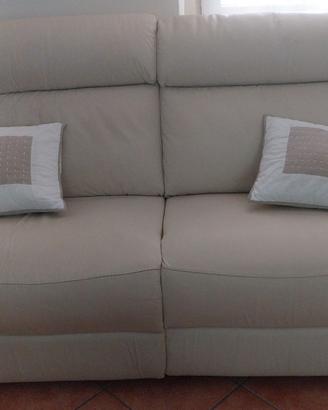 Divano 3 posti in vera pelle beige