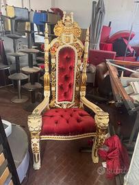 Poltrone trono lion king stile barocco francese