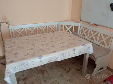 Giropanca di legno, bianca