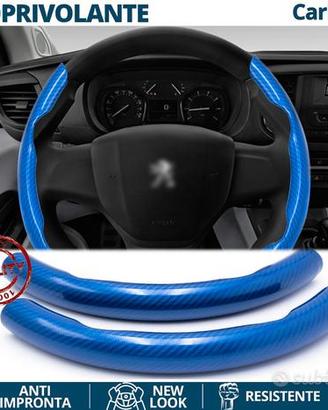 COPRIVOLANTE per PEUGEOT Effetto CARBONIO Blu