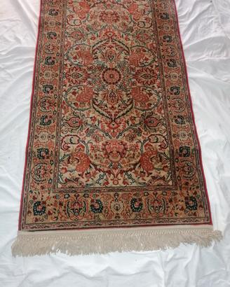 Tappeto stile orientale in lana rosso e avorio
