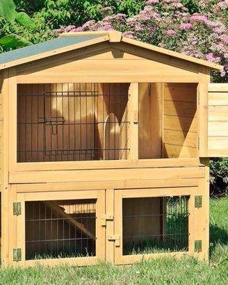 Conigliera gabbia per conigli nani legno giardino