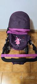 Passeggino giocattolo per bambina rosa/viola 