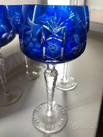 Set di 6 calici in cristallo di Boemia nuovi