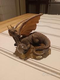 Statuina drago in resina stile Windstone