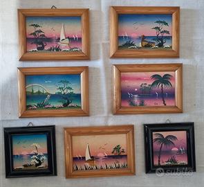 7 quadretti dipinti a mano