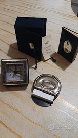 SET scrivania argento 925 orologio+scatol+rubr+pos