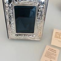 Cornice porta foto in argento battuto vintage