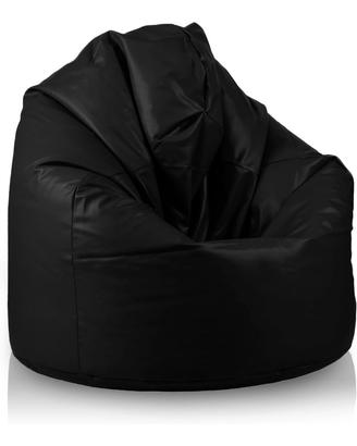 Poltron Pouf  ecopelle nero, sacco morbido 135x85