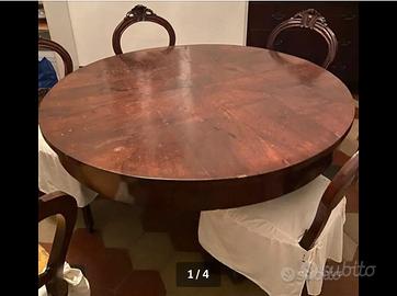 Tavolo con sedie e divano in legno luigi 16