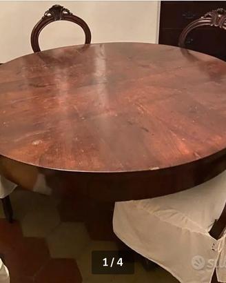 Tavolo con sedie e divano in legno luigi 16