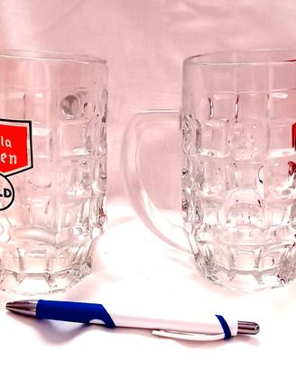 2 boccali da birra in vetro