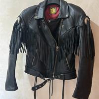 Giacca in Pelle chiodo con frange