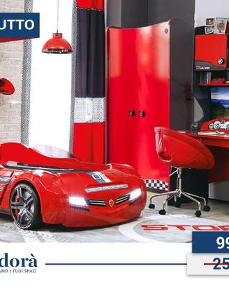 Cameretta da letto tema di auto