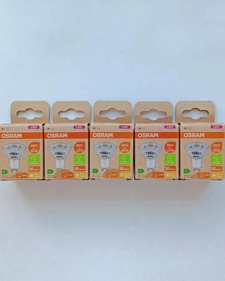5 faretti led luce calda OSRAM, 2W/360lm, classe A