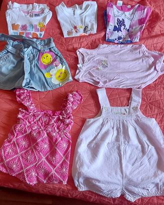 SET PAGLIACCETTI-VESTINI ESTATE BIMBA 3-6 MESI