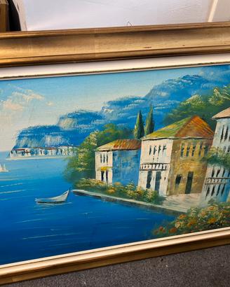 Olio su Tela Paesaggio Marino CostieroBauerCornice