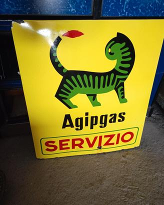 Insegna smaltata Agipgas