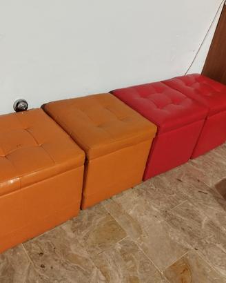 PouFF contenitore con coperchio ROSSO