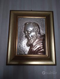 Quadro Padre Pio in argento