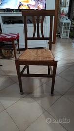 n.6 sedie in legno e seduta in paglia