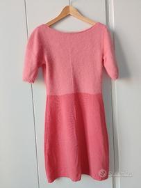 Vestito midi rosa in angora e lana Benetton