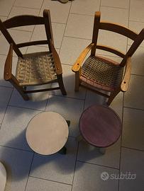 Sedioline e sgabelli da bambino in legno