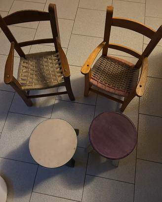 Sedioline e sgabelli da bambino in legno