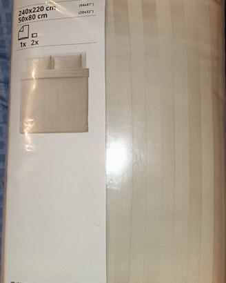 Copripiumino matrimon. in satin+federe beige Ikea