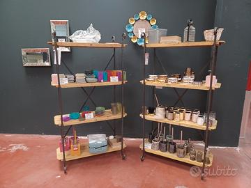 Libreria Shabby-industrial in Legno-ferro