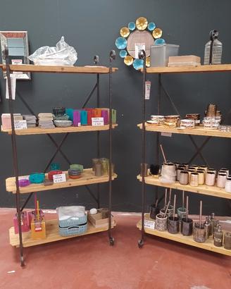 Libreria Shabby-industrial in Legno-ferro