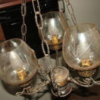 Lampadario in ottone d'epoca