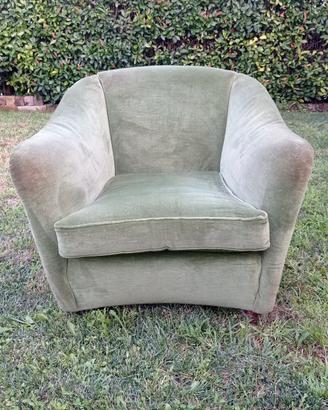 poltrona vintage design anni 50 velluto