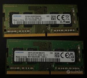 8 GB RAM Samsung SODIMM DDR4  3200 Mhz 2x4 GB