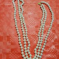 Collana 3 Fili Perle Bigiotteria 30cm