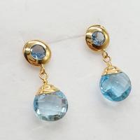 COD.1149C.25 ORECCHINI ORO GIALLO TOPAZI