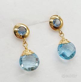 COD.1149C.25 ORECCHINI ORO GIALLO TOPAZI