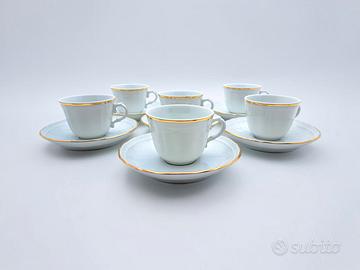 Set 6 Tazze da Caffè, Ginori Antico Doccia Corona