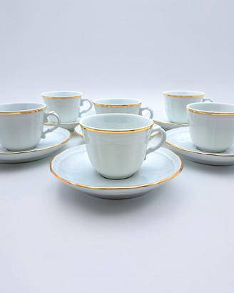 Set 6 Tazze da Caffè, Ginori Antico Doccia Corona