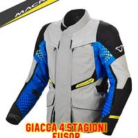 GIACCA DA MOTO MACNA FUSOR LIGHT GREY BLU TG XL