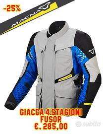 GIACCA DA MOTO MACNA FUSOR LIGHT GREY BLU TG XL