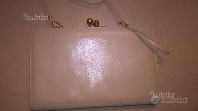 Borsa bianca marca Gacel in pelle