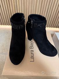 Stivaletti in pelle e camoscio